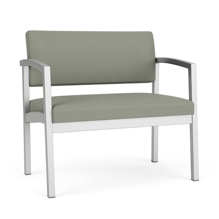 Lenox Steel Bariatric Chair Metal Frame, Silver, OH Eucalyptus Upholstery